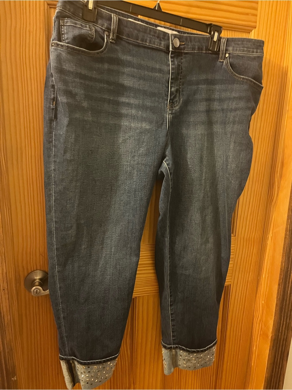 Lane Bryant Dark Blue Cropped Ankle Jeans